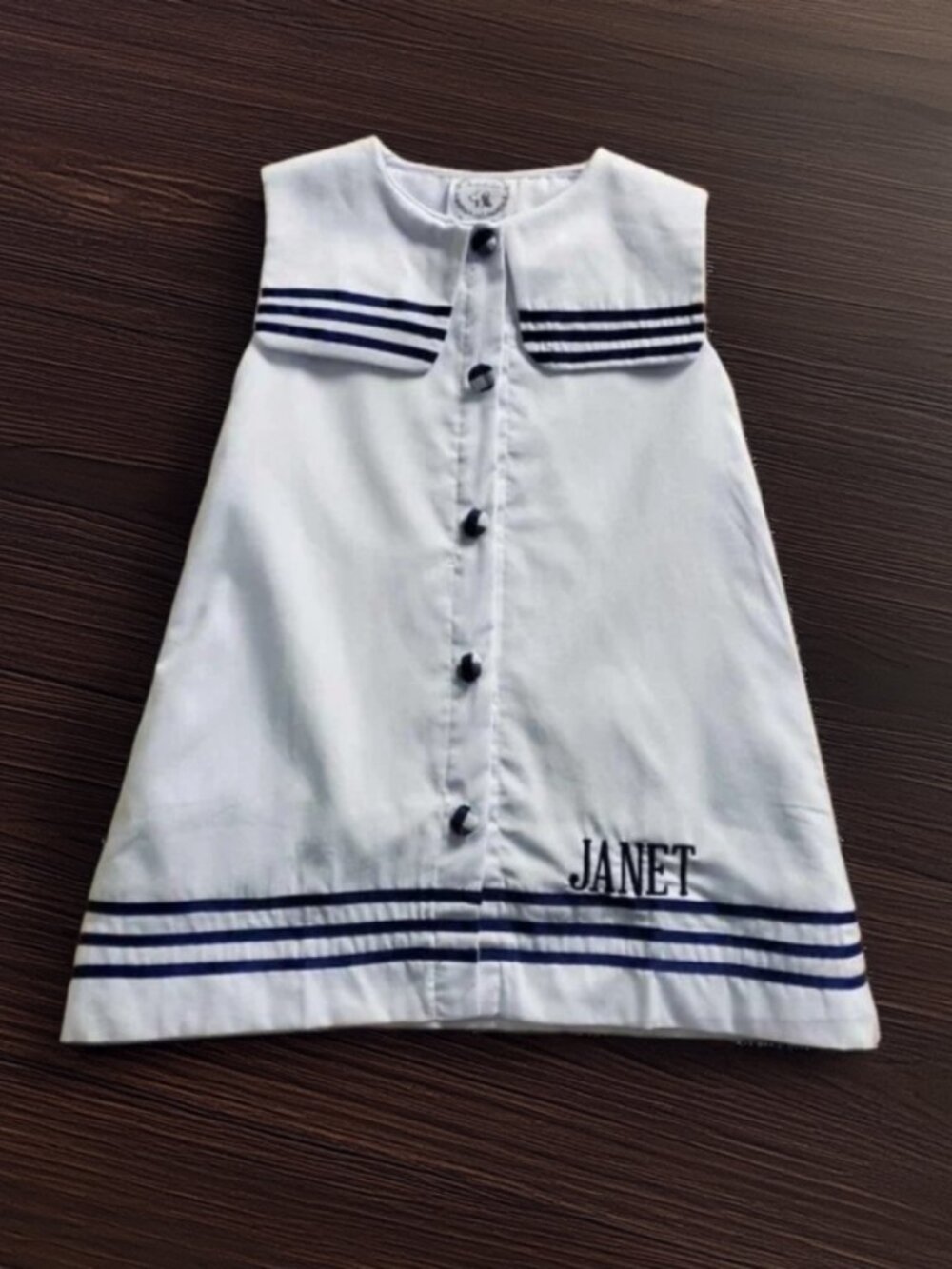 The Bella Bean Nautical Dress Monogrammed Janet Size 3